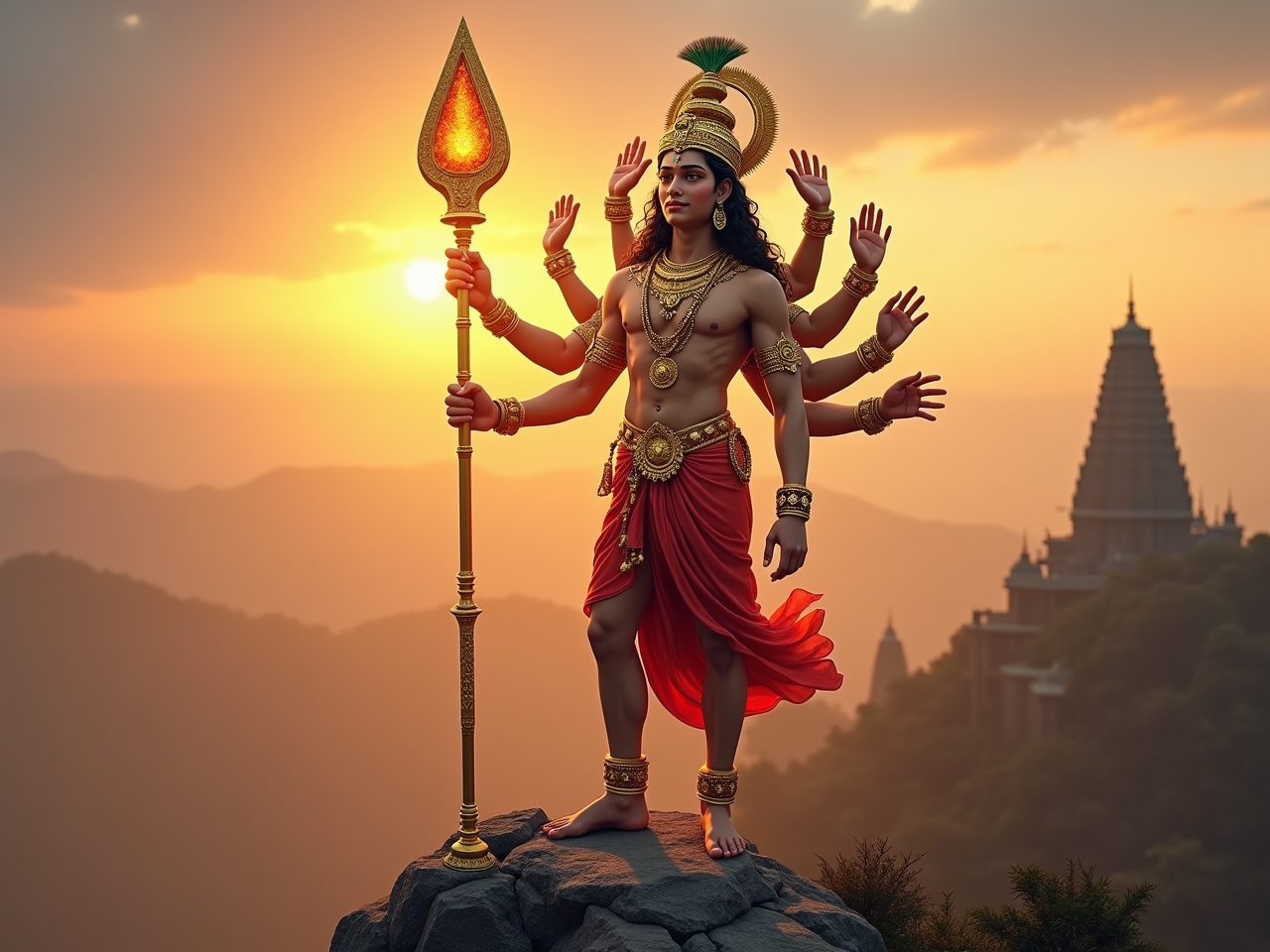 Lord Murugan with Vel